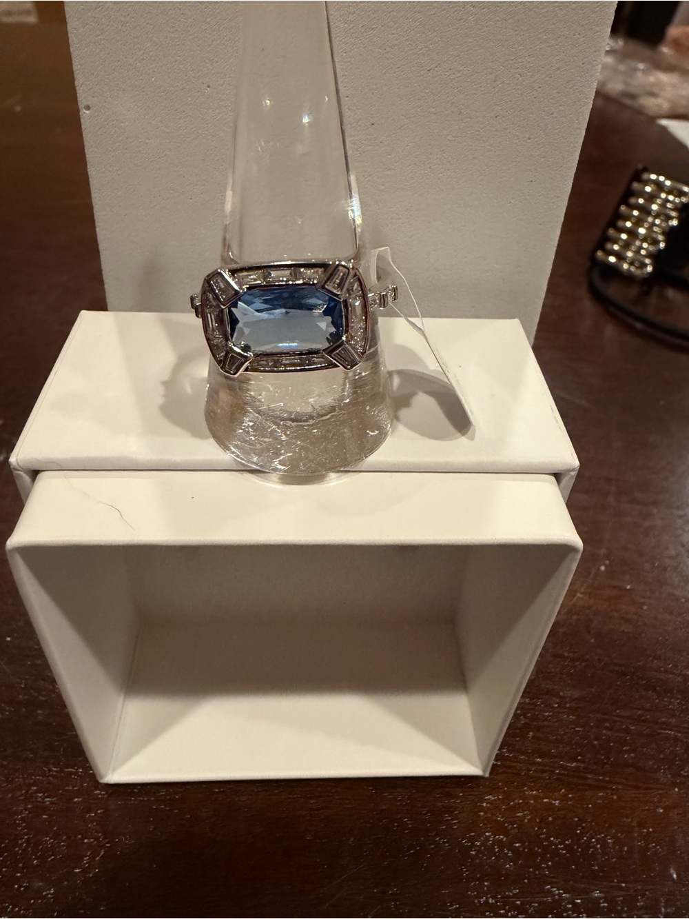 Blue Spinel on Rhodium